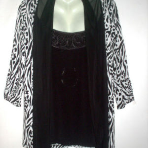 1X PLUS 2/FER GORGEOUS SHEER SCARF, FLORAL & BEADS